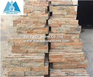 Rustic Quartzite 18X35 S Clad Stacked Stone, Natural Culture Stone,Multi Color Ledgestone Panels,Rustic Thin Stone Veneer,Outdoor Wall Stone Panel,Indoor S Cut Stone Cladding