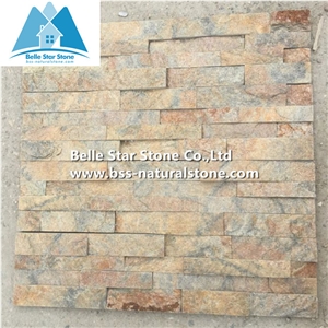 Rustic Quartzite Stone Cladding,Multicolor Quartzite Stacked Stone,Silver Sunset Quartzite Culture Stone,Natural Thin Stone Veneer,Outdoor Quartzite Ledge Stone,Indoor Stone Wall Panel