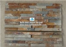 Rusty Split Face Slate Culture Stone,Multicolour Riven Slate Stacked Stone,Copper Rust Slate Stone Panel,Autumn Rose Slate Stone Cladding,Sunset Slate Ledgestone,Natural Ledger Panels,Split Face Wall