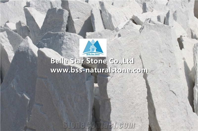 Snow White Quartzite Random Flagstone,Super White Irregular Flagstone,Quartzite Crazy Stone,White Random Stone,Natural Random Flagstone Wall,White Flagstone Walkway Pavers,Flagstone Patio,Flagstone