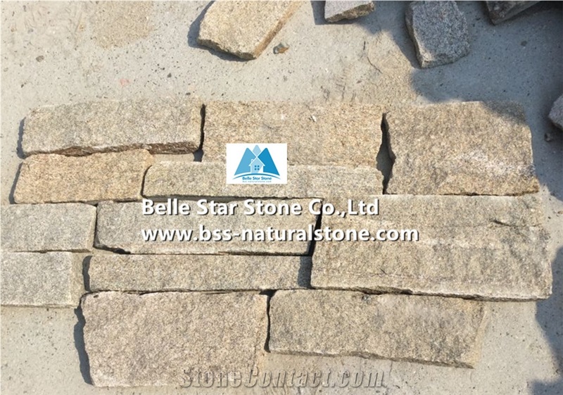 Tiger Skin Yellow Granite Fieldstone,Yellow Granite Thin Ledgestone,Yellow Granite Real Field Stone Veneer,Natural Random Stone Veneer,Granite Loose Ledgestone,Yellow Loose Pieces,Granite Wall Stone