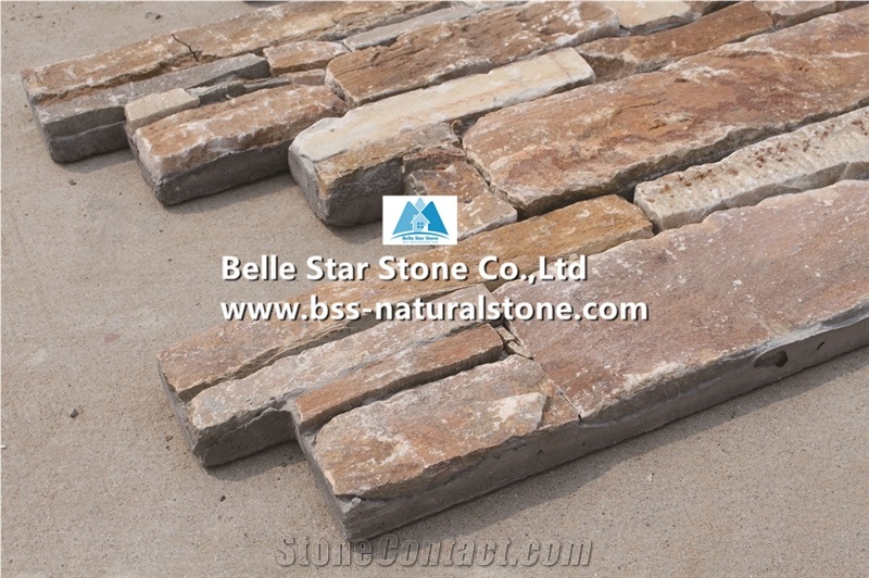 White Gold Quartzite Cemented Stacked Stone,Golden Honey Quartzite Stone Cladding,Beige Quartzite Stone Panel,Yellow Quartzite Stone Veneer,Natural Ledger Panels,Quartzite Wall Corner Stone