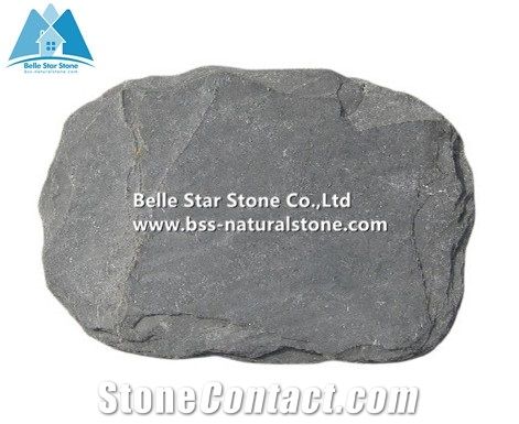 Xingzi Black Slate Paving Set,Black Slate Stepping Stone,Dark Grey Slate Garden Pavements,Nature Stone Patio Pavers for Landscaping Decor,Charcoal Grey Slate Round Stepping Stone,Garden Walkway Patios