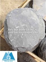 Xingzi Black Slate Paving Set,Black Slate Stepping Stone,Dark Grey Slate Garden Pavements,Nature Stone Patio Pavers for Landscaping Decor,Charcoal Grey Slate Round Stepping Stone,Garden Walkway Patios