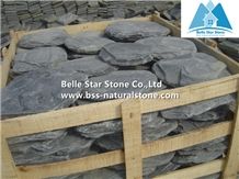 Xingzi Black Slate Paving Set,Black Slate Stepping Stone,Dark Grey Slate Garden Pavements,Nature Stone Patio Pavers for Landscaping Decor,Charcoal Grey Slate Round Stepping Stone,Garden Walkway Patios