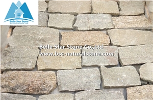 Yellow Granite Fieldstone Veneer,Sesame Yellow Slate Thin Ledgestone,Natural Field Stone Veneer,Landscaping Wall Irregular Stone,Yellow L Corner Stone,Loose Culture Stone,Random Stone Wall Cladding