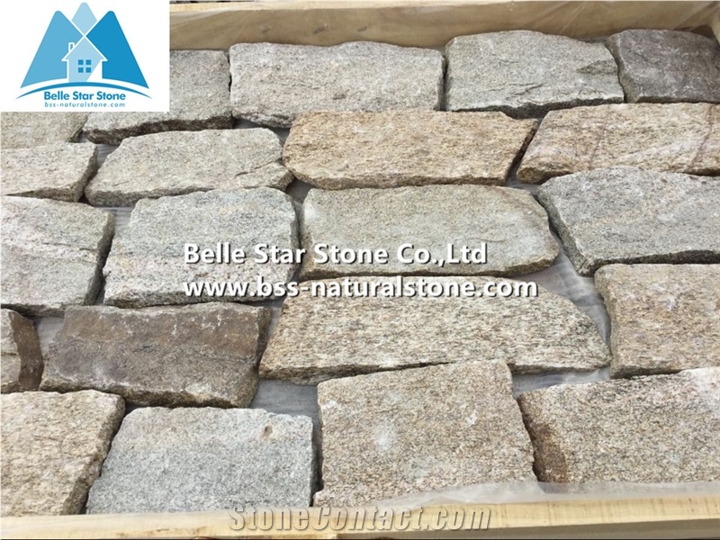 Yellow Granite Fieldstone Veneer,Sesame Yellow Slate Thin Ledgestone,Natural Field Stone Veneer,Landscaping Wall Irregular Stone,Yellow L Corner Stone,Loose Culture Stone,Random Stone Wall Cladding