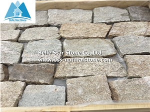 Yellow Granite Fieldstone Veneer,Sesame Yellow Slate Thin Ledgestone,Natural Field Stone Veneer,Landscaping Wall Irregular Stone,Yellow L Corner Stone,Loose Culture Stone,Random Stone Wall Cladding