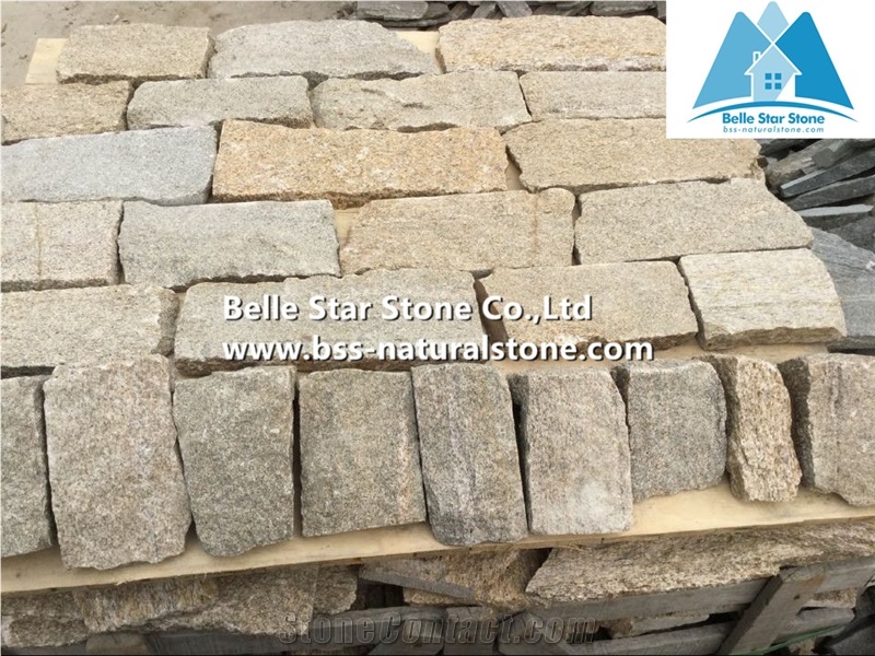 Yellow Granite Fieldstone Veneer,Sesame Yellow Slate Thin Ledgestone,Natural Field Stone Veneer,Landscaping Wall Irregular Stone,Yellow L Corner Stone,Loose Culture Stone,Random Stone Wall Cladding
