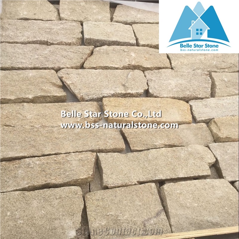 Yellow Granite Fieldstone Veneer,Sesame Yellow Slate Thin Ledgestone,Natural Field Stone Veneer,Landscaping Wall Irregular Stone,Yellow L Corner Stone,Loose Culture Stone,Random Stone Wall Cladding