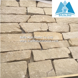 Yellow Granite Fieldstone Veneer,Sesame Yellow Slate Thin Ledgestone,Natural Field Stone Veneer,Landscaping Wall Irregular Stone,Yellow L Corner Stone,Loose Culture Stone,Random Stone Wall Cladding