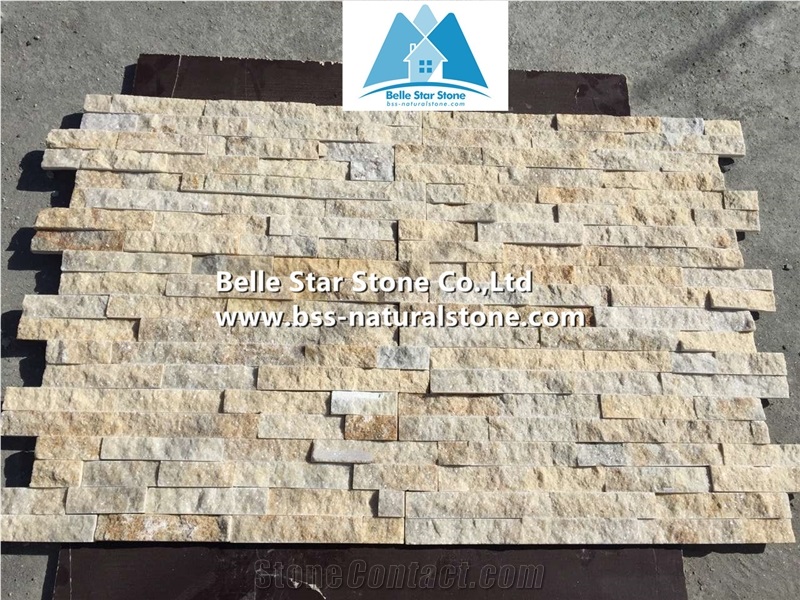 Yellow Jade Quartzite Stone Cladding,Quartzite Culture Stone,Yellow Stacked Stone,Natural Thin Stone Veneer,Outdoor Quartzite Ledgestone,Stone Wall Panels