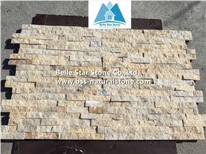 Yellow Jade Quartzite Stone Cladding,Quartzite Culture Stone,Yellow Stacked Stone,Natural Thin Stone Veneer,Outdoor Quartzite Ledgestone,Stone Wall Panels