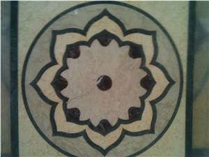 Natural Marble Stone Waterjet Square and Round Medallion for Hotel Lobby and Home Floor & Wall Decoration 100x100cm,120x120cm, Other Custom Size