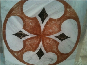 Natural Marble Stone Waterjet Square and Round Medallion for Hotel Lobby and Home Floor & Wall Decoration 100x100cm,120x120cm, Other Custom Size