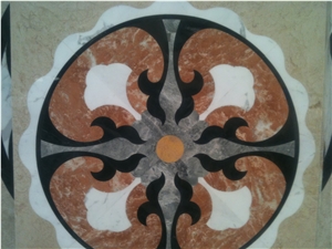 Natural Marble Stone Waterjet Square and Round Medallion for Hotel Lobby and Home Floor & Wall Decoration 100x100cm,120x120cm, Other Custom Size