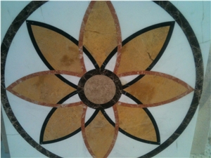Natural Marble Stone Waterjet Square and Round Medallion for Hotel Lobby and Home Floor & Wall Decoration 100x100cm,120x120cm, Other Custom Size