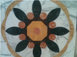 Natural Marble Stone Waterjet Square and Round Medallion for Hotel Lobby and Home Floor & Wall Decoration 100x100cm,120x120cm, Other Custom Size