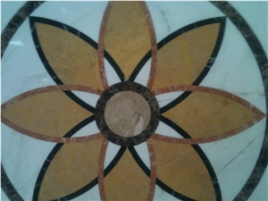 Natural Marble Stone Waterjet Square and Round Medallion for Hotel Lobby and Home Floor & Wall Decoration 100x100cm,120x120cm, Other Custom Size