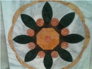 Natural Marble Stone Waterjet Square and Round Medallion for Hotel Lobby and Home Floor & Wall Decoration 100x100cm,120x120cm, Other Custom Size