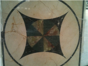 Natural Marble Stone Waterjet Square and Round Medallion for Hotel Lobby and Home Floor & Wall Decoration 100x100cm,120x120cm, Other Custom Size