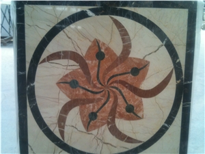 Natural Marble Stone Waterjet Square and Round Medallion for Hotel Lobby and Home Floor & Wall Decoration 100x100cm,120x120cm, Other Custom Size