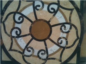 Natural Marble Stone Waterjet Square and Round Medallion for Hotel Lobby and Home Floor & Wall Decoration 100x100cm,120x120cm, Other Custom Size Natural Marble Stone Waterjet Square and Round Medallion for Hotel Lobby and Home Floor & Wall Decoration 100x100cm,120x120cm, Other Custom Size