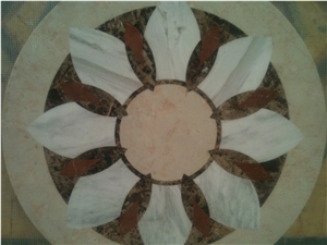 Natural Marble Stone Waterjet Square and Round Medallion for Hotel Lobby and Home Floor & Wall Decoration 100x100cm,120x120cm, Other Custom Size