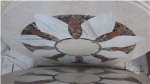 Natural Marble Stone Waterjet Square and Round Medallion for Hotel Lobby and Home Floor & Wall Decoration 100x100cm,120x120cm, Other Custom Size