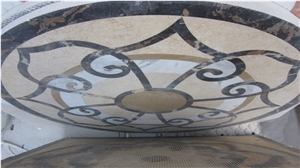 Natural Marble Stone Waterjet Square and Round Medallion for Hotel Lobby and Home Floor & Wall Decoration 100x100cm,120x120cm, Other Custom Size