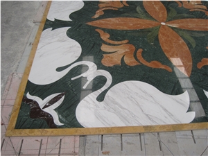 Natural Marble Stone Waterjet Square and Round Medallion for Hotel Lobby and Home Floor & Wall Decoration 100x100cm,120x120cm, Other Custom Size