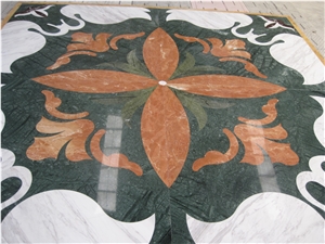 Natural Marble Stone Waterjet Square and Round Medallion for Hotel Lobby and Home Floor & Wall Decoration 100x100cm,120x120cm, Other Custom Size