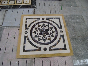 Natural Marble Stone Waterjet Square and Round Medallion for Hotel Lobby and Home Floor & Wall Decoration 100x100cm,120x120cm, Other Custom Size