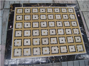 Natural Marble Stone Waterjet Square and Round Medallion for Hotel Lobby and Home Floor & Wall Decoration 100x100cm,120x120cm, Other Custom Size