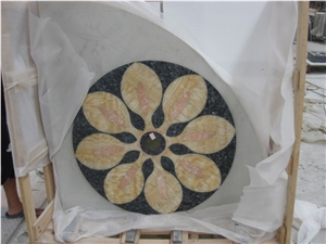 Natural Marble Stone Waterjet Square and Round Medallion for Hotel Lobby and Home Floor & Wall Decoration 100x100cm,120x120cm, Other Custom Size