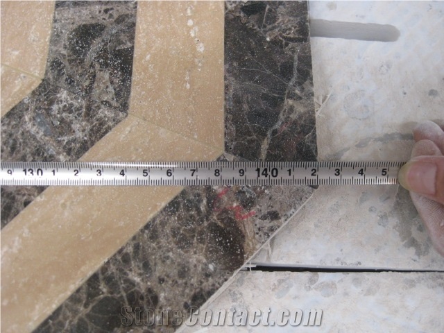 Natural Marble Stone Waterjet Square and Round Medallion for Hotel Lobby and Home Floor & Wall Decoration 100x100cm,120x120cm, Other Custom Size