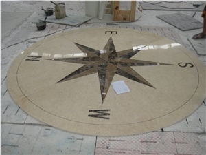 Natural Marble Stone Waterjet Square and Round Medallion for Hotel Lobby and Home Floor & Wall Decoration 100x100cm,120x120cm, Other Custom Size
