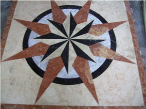 Natural Marble Stone Waterjet Square and Round Medallion for Hotel Lobby and Home Floor & Wall Decoration 100x100cm,120x120cm, Other Custom Size