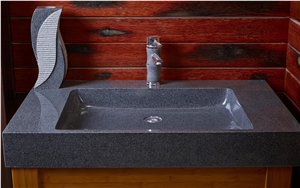 G654 Dark Grey Granite Sinks/Basins,Bathroom Sinks,Vessel Sinks,Square Basins,Square Sinks,Wash Basins