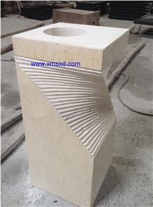 Sunny Yellow Marble Sinks,Pedestal Basins,Vessel Sinks,Bathroom Sinks,Wash Basins