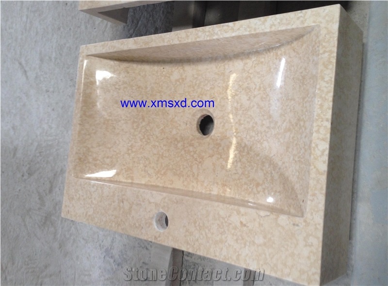 Sunny Yellow Marble Sinks,Vessel Sinks,Bathroom Sinks,Wash Basins,Square Basins,Square Sinks,Natural Stone Sinks,Stone Basins