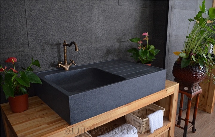 Vessel Sinks,Bathroom Sinks,Wash Basins,Square Basins,Square Sinks,Dark Grey Granite Basins,Natural Stone Sinks/Basins