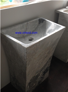 Yabo Grey/Gray Marble Pedestal Basins,Bathroom Sinks,Wash Basins,Square Basins,Square Sinks,Natural Stone Pedestal Basins,Marble Stone Basins Yabo Grey/Gray Marble Pedestal Basins,Bathroom Sinks,Wash Basins,Square Basins,Square Sinks,Natural Stone Pedestal Basins,Marble Stone Basins