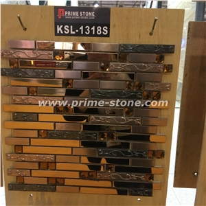 Crystal Glass and Metal Mosaic