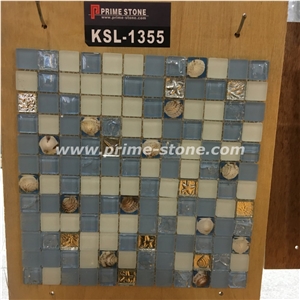 Crystal Glass and Metal Mosaic