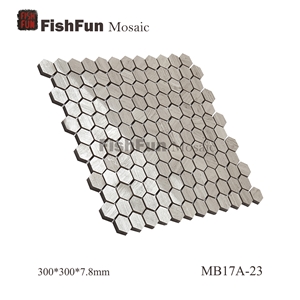 Hexagon Marble Mosaic Tile 23x26.5mm, Beige Marble Mosaic Tile, Athen Grey Mosaic, Polished Surface, Garden & Balcony Marble Mosaic Tile, Kitchen Marble Mosaic Tile