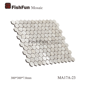 Hexagon Marble Mosaic Tile 23x26.5mm, Beige Marble Mosaic Tile, White Travertine Mosaic, Polished Surface, Garden & Balcony Marble Mosaic Tile, Kitchen Marble Mosaic Tile