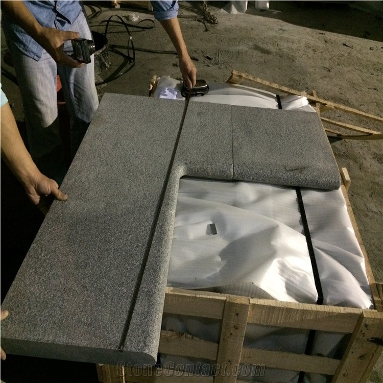 Bullnose G654 China Impala Black Granite Pool Panel,Granite Stair, Flamed Finish, Garden Stepping Pavements, Walkway, Driveway, Outdoor and Indoor Decoration
