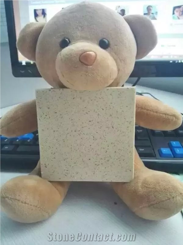Cheap Chinese Popular Polished Beige Artificial Quartz Stone Big Slabs & Tiles for Floor, Wall Covering, Caesarstone Solid Surface, Silestone, Engineered Stone Walling