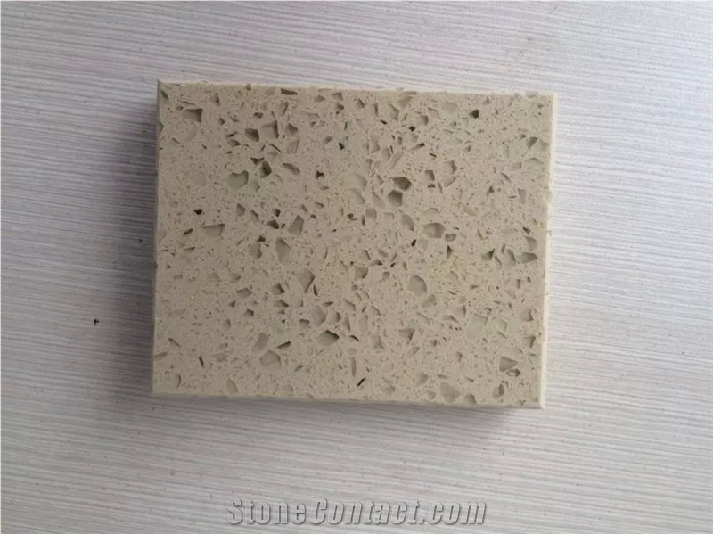 Cheap Chinese Popular Polished Beige Artificial Quartz Stone Big Slabs & Tiles for Floor, Wall Covering, Caesarstone Solid Surface, Silestone, Engineered Stone Walling